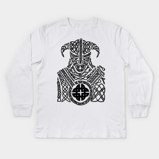 Ancient Celtic Knot Viking Warrior Kids Long Sleeve T-Shirt